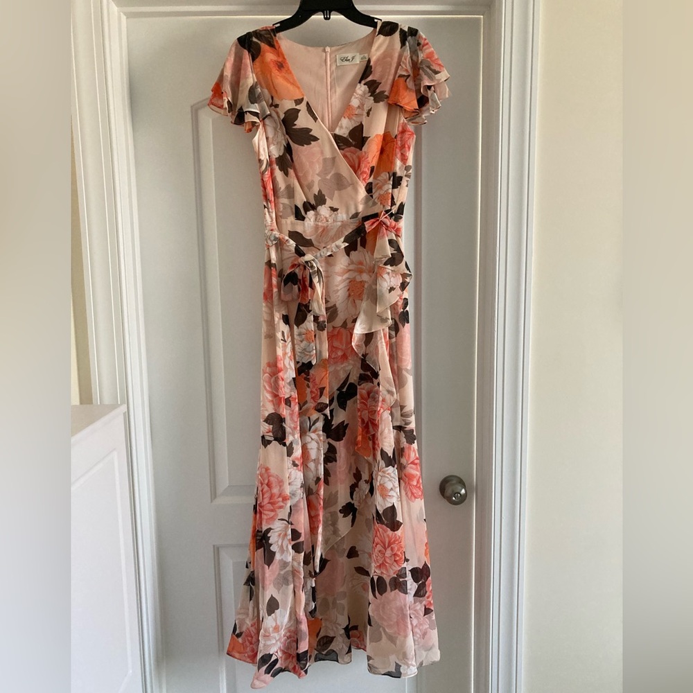 Eliza J Peach Pink Floral Maxi Dress - Picture 5 of 10